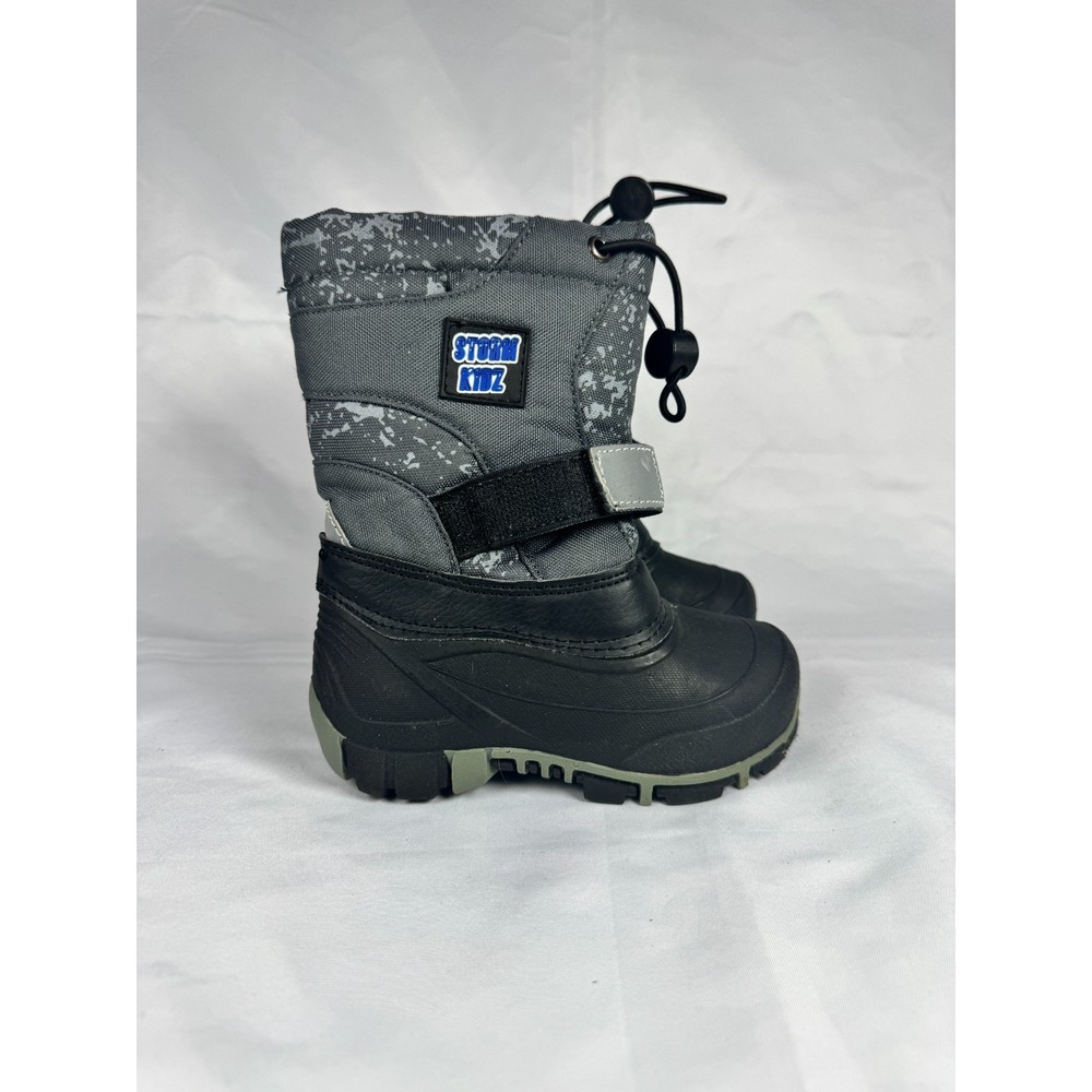Storm Kidz 3101 Unisex Kids 8 Gray Camo Print Cold Weather Mid Calf Snow Boot